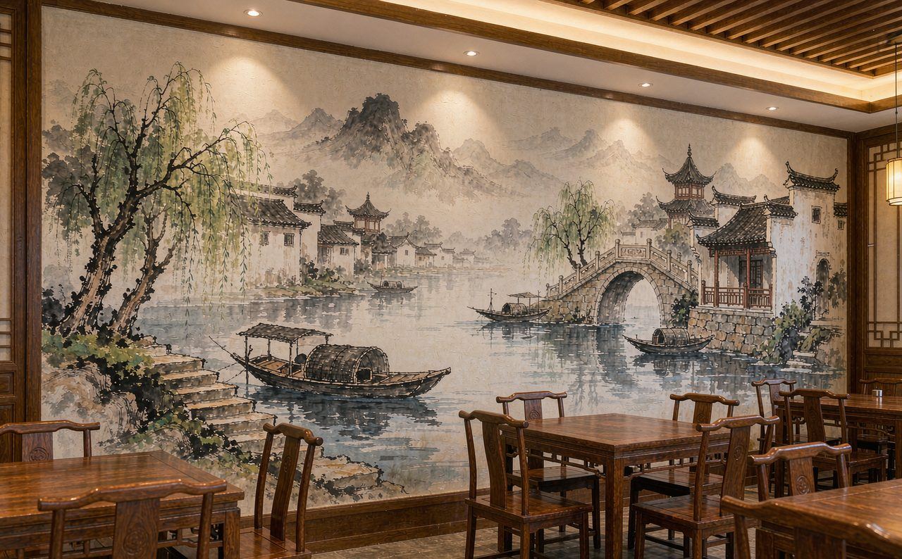 墙绘壁画实拍 完工实景