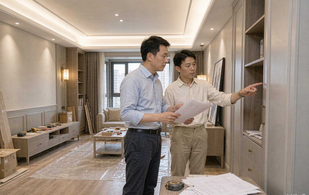 清场、验收、交照片和保养说明现场