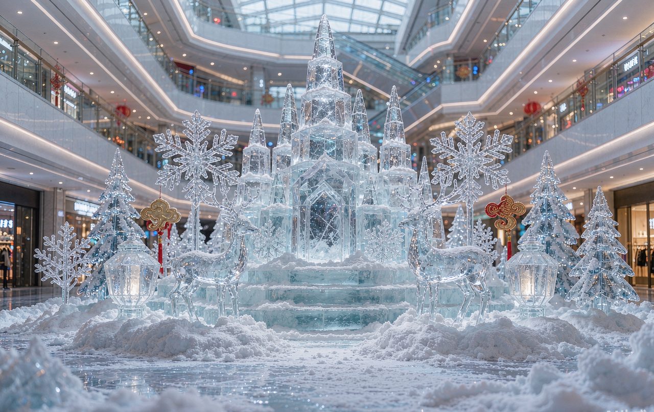 合肥美陈装置 · 仿真雪景冰雕实景