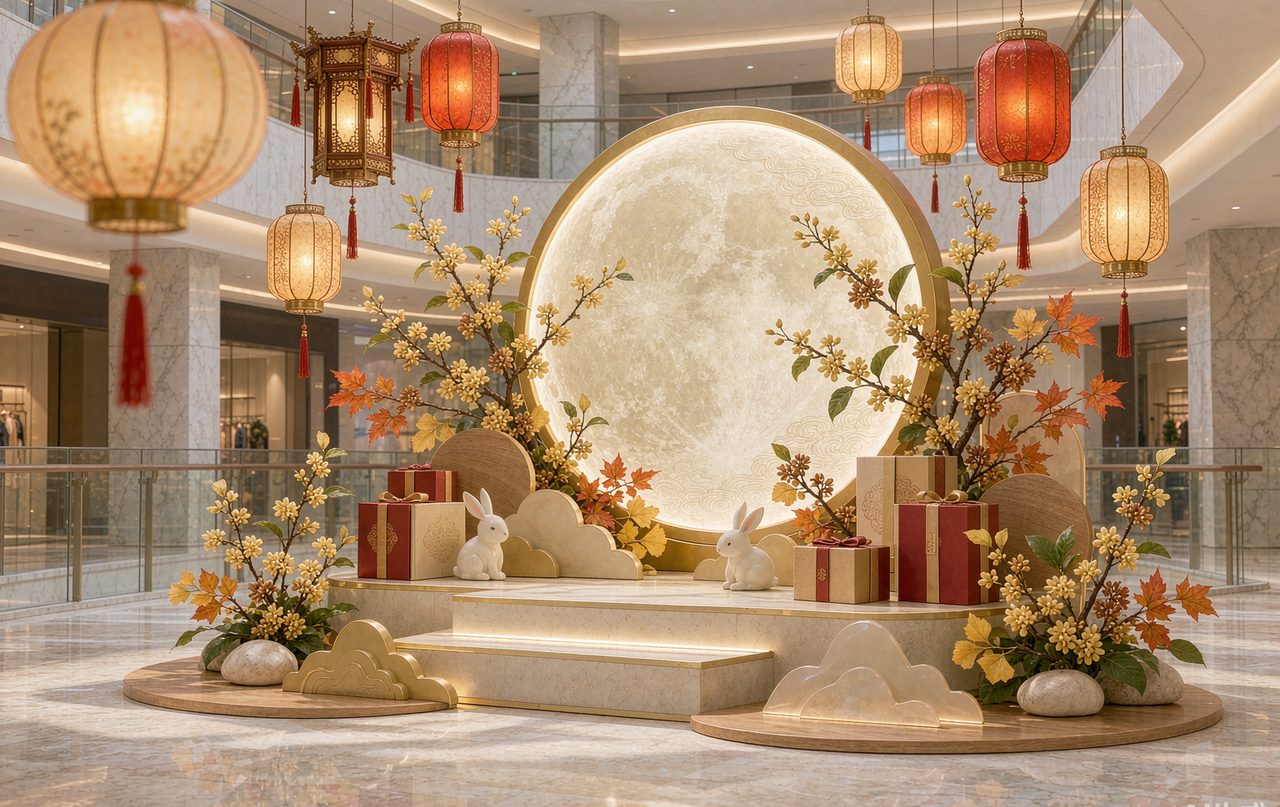 中秋国庆美陈 · 商场中庭