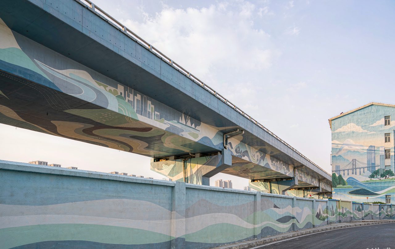 深圳墙绘壁画 · 高架桥体美化实景