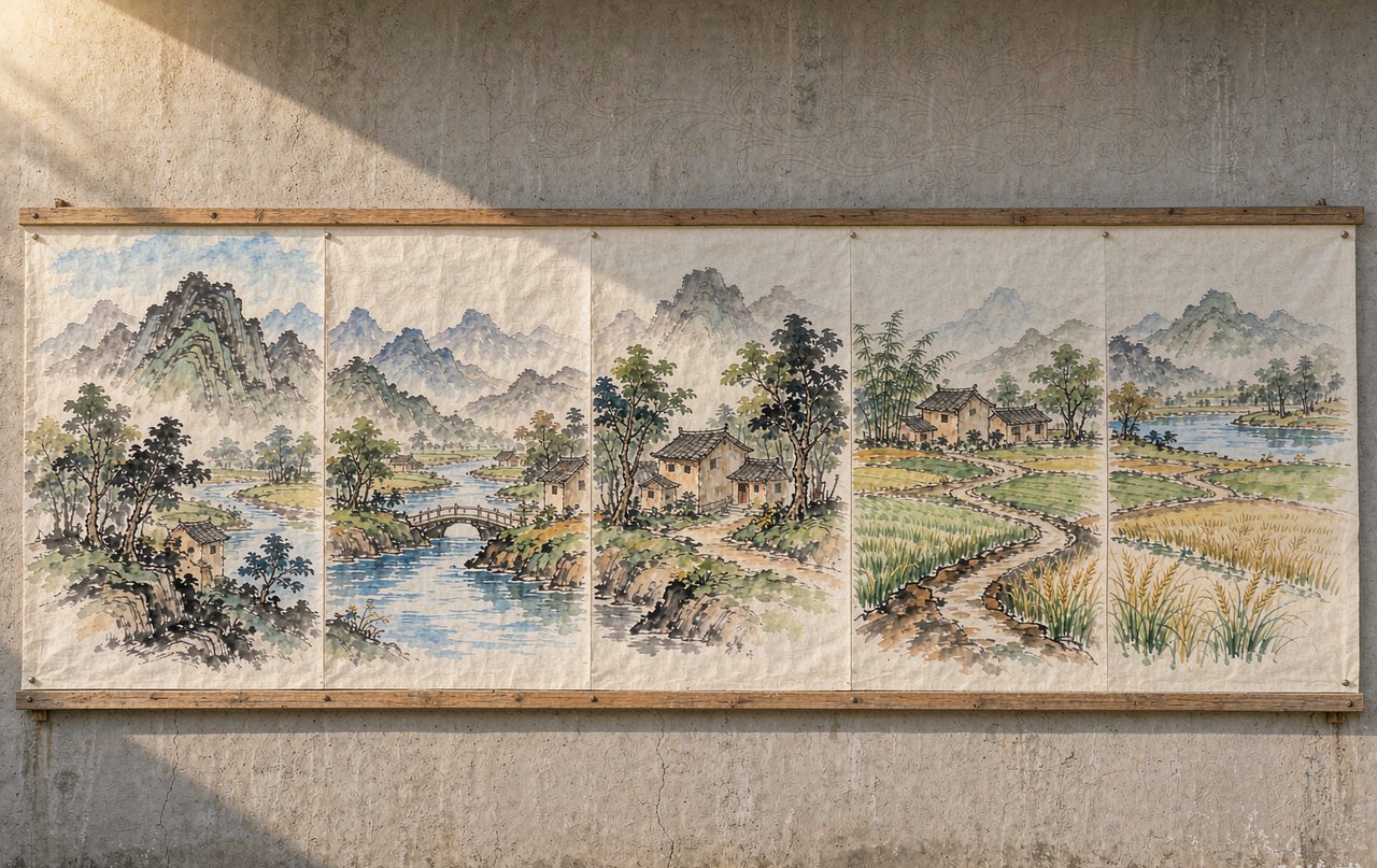 选择咨询配图 · 乡村风景写生长卷