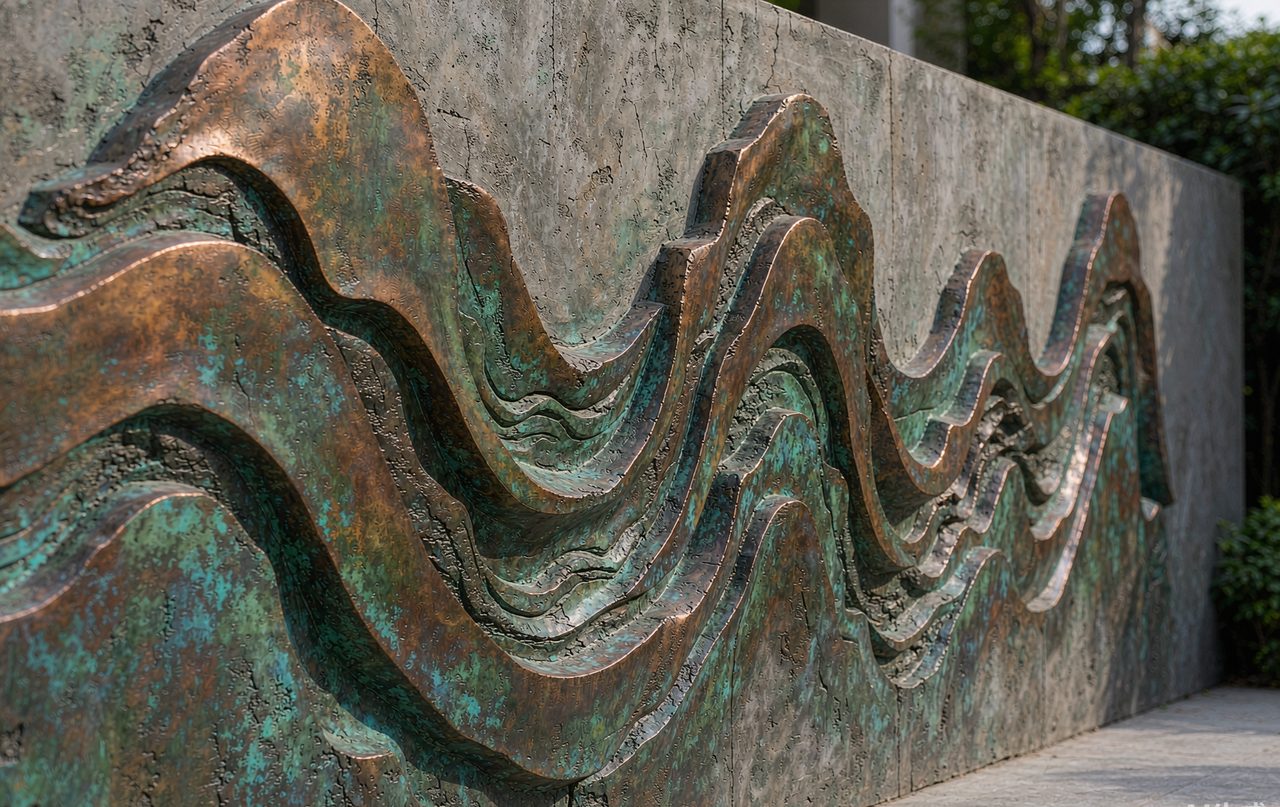 仿铜绿饰面 完工实景