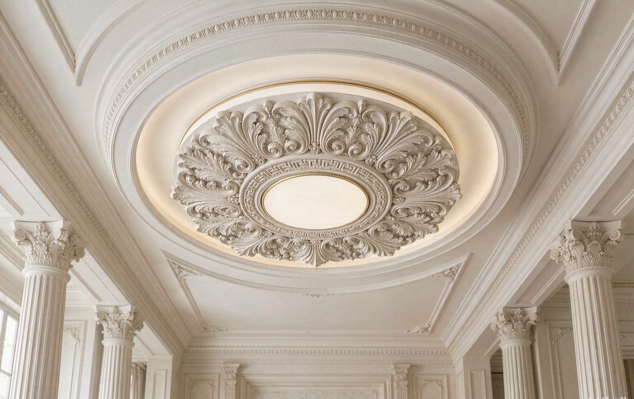 天花灯盘与花盘